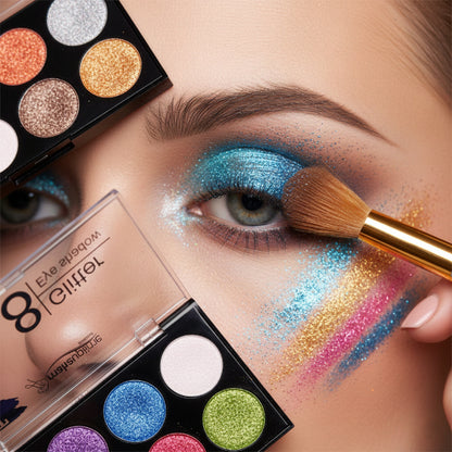 8 Color Glitter Eyeshadow Palette - Set of 2