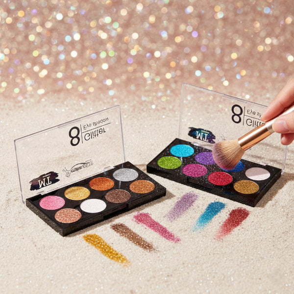 8 Color Glitter Eyeshadow Palette - Set of 2