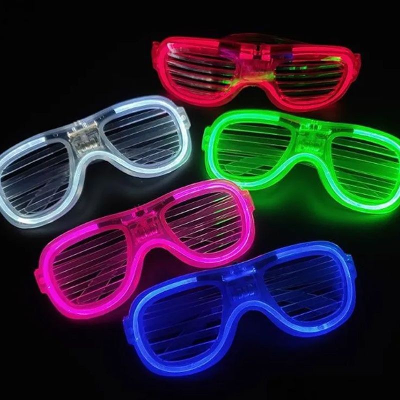 Glow Model Led Işıklı Parti Gözlüğü 3 Modlu 5 Renk 5 Adet (5347)