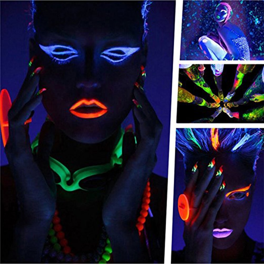 GlowPaint 6-Piece Neon Paint - UV Light Glow Makeup Set (5347)