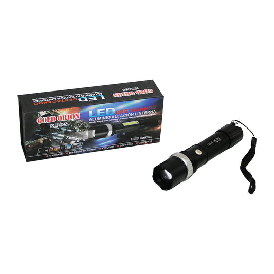 GOLD ORION KM-105 2IN1 ZOOMLU EL FENERİ - COB LED USB ŞARJLI METAL KASA 15.5CM 3000 LUMEN (5347)