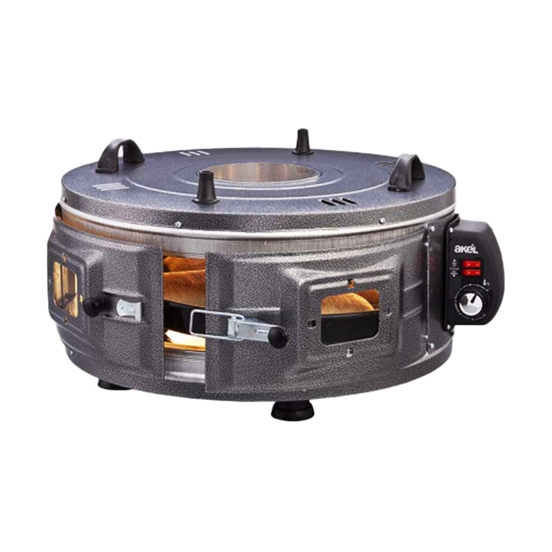 GROSS YUVARLAK DAVUL FIRIN STANDART AYARLANABİLİR TERMOSTAT = 50°C-320°C 1300W - 53CM ALÜMİNYUM TEPSİ ÖN - ÜST GÖZETLEME CAMI (5347)