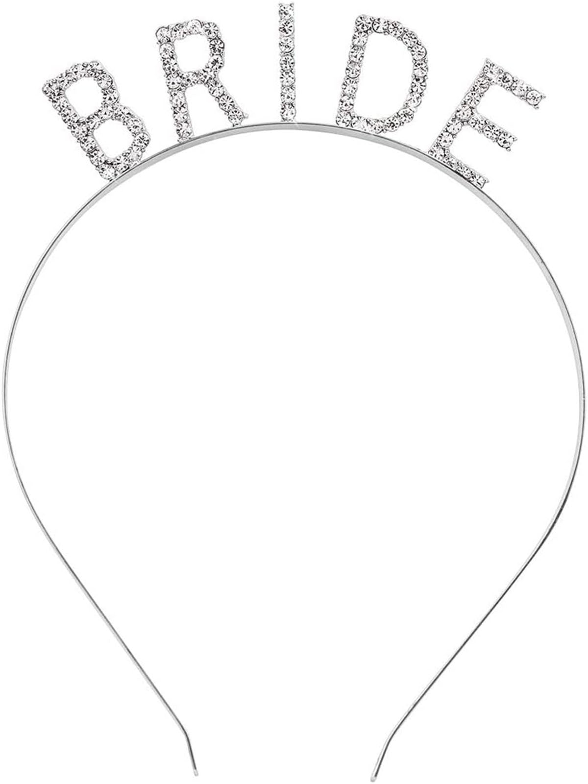 Silver Bachelorette Crystal Stone Bride Crown Imported 16x10 cm (5347)
