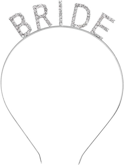 Silver Bachelorette Crystal Stone Bride Crown Imported 16x10 cm (5347)