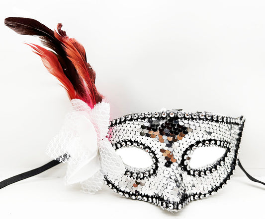 Black Velvet Colorful Sequin Mask