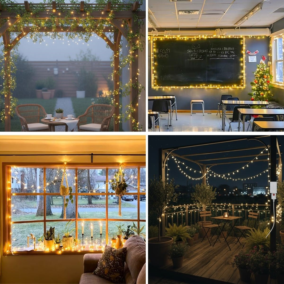 إضاءة LED ديكورية بخرز مضاف بطول 10 متر بـ 5 أنماط إضاءة مختلفة Sunlight Color (5347)