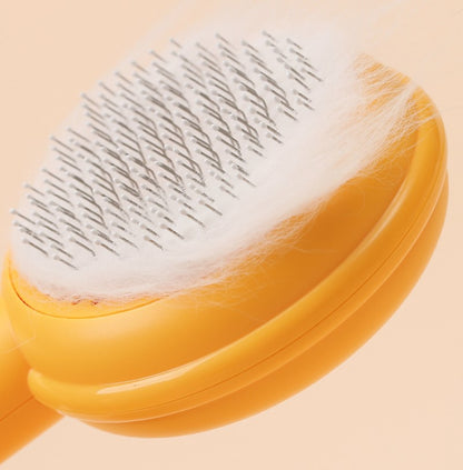 Self-Cleaning Hamburger-Shaped Pet Brush (5347)