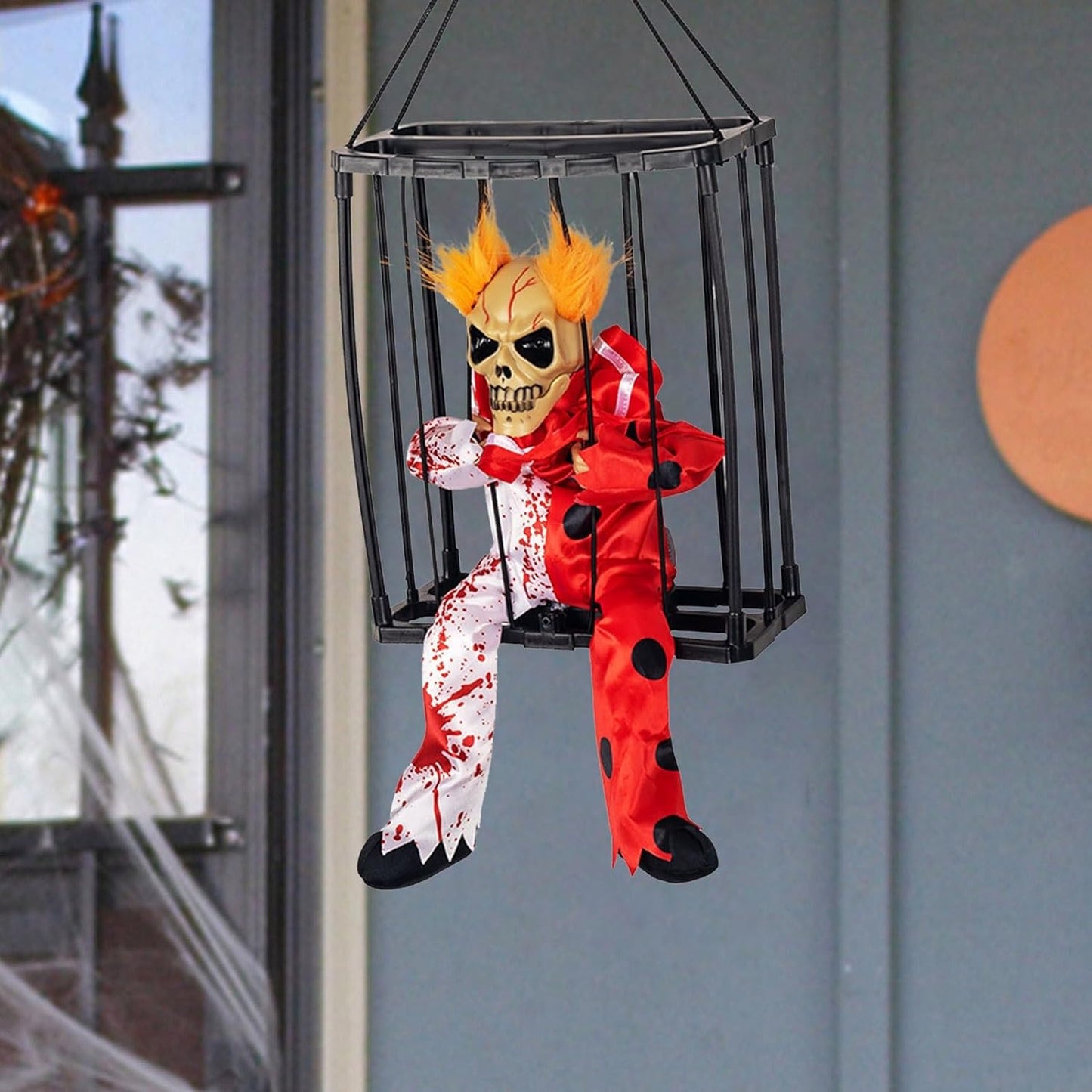 Moving Sound Sensor Prisoner Joker Skeleton Decoration 22x27 cm (5347)
