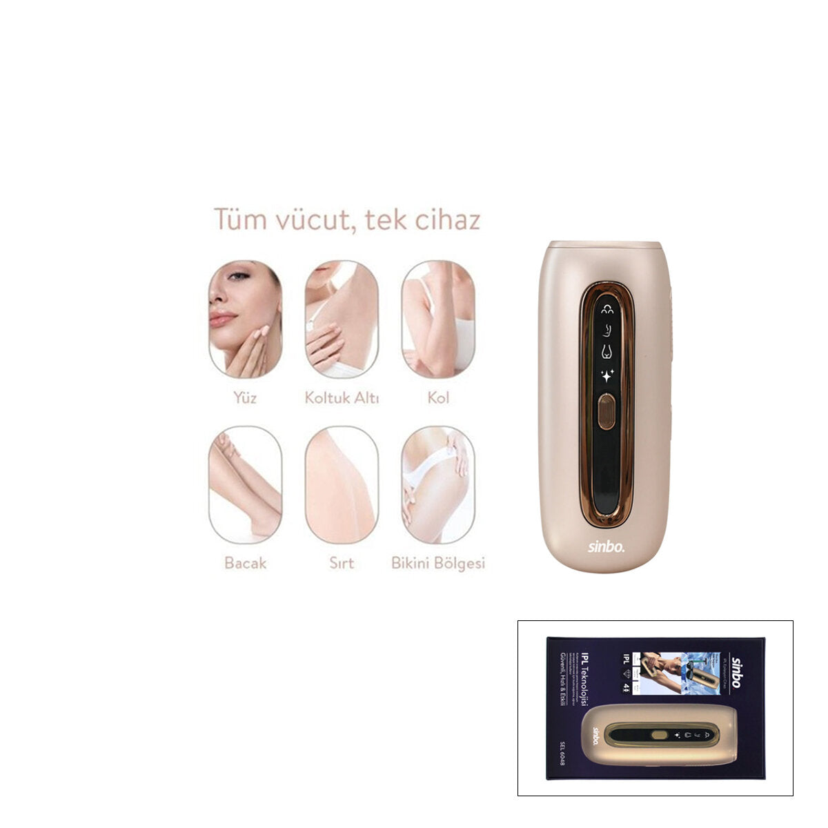 IPL 3İN1 BUZ LAZER EPİLATÖR - EPİLASYON CİHAZI 9 KADEME - LCD EKRAN TÜM VÜCUT UYGUN SEL-6048 (5347)
