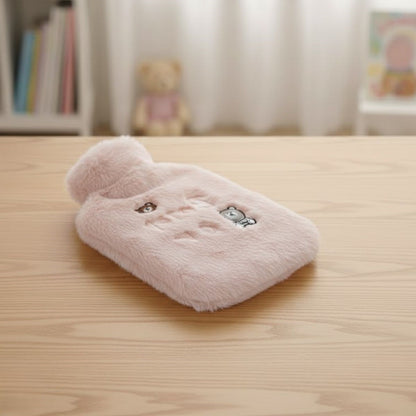Işıklı Ayıcıklı Figürlü Pembe Peluş Sıcak Su Torbası 1 Lt - Yumuşak Kılıf, Uzun Süre Sıcak Tutan Termal Su Torbası (5347)