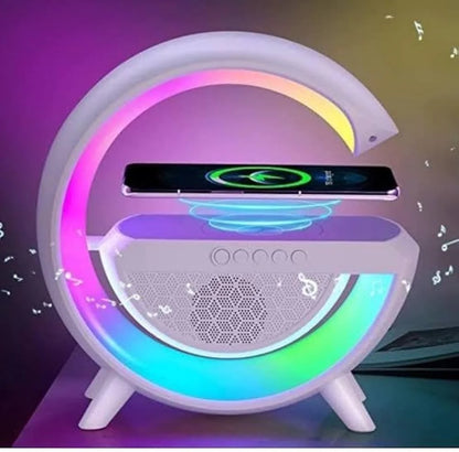 Kablosuz Telefon Şarj Bluetooth Hoparlör Istasyonu Ses Rgb Atmosfer Gece Işık Bt-2301 (5347)