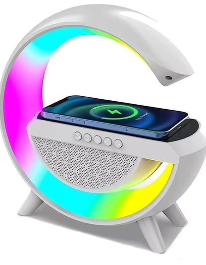 Kablosuz Telefon Şarj Bluetooth Hoparlör Istasyonu Ses Rgb Atmosfer Gece Işık Bt-2301 (5347)