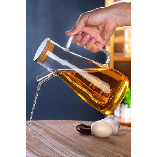 Double Glass Oil Bottle with Stand