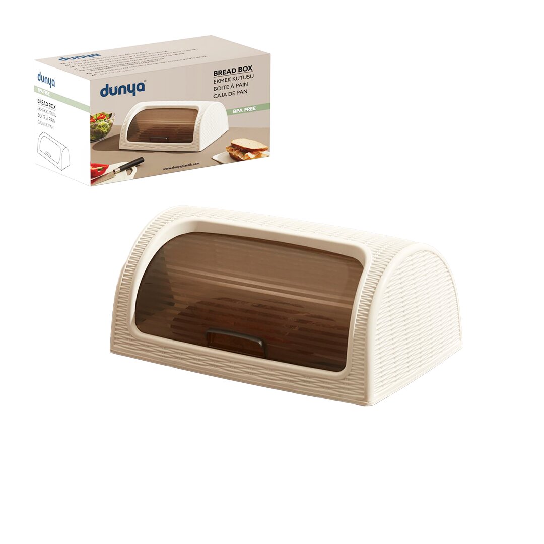 خزانة خبز KAR BEYAZ بغطاء منزلق معلب 420X274X180MM (5347)