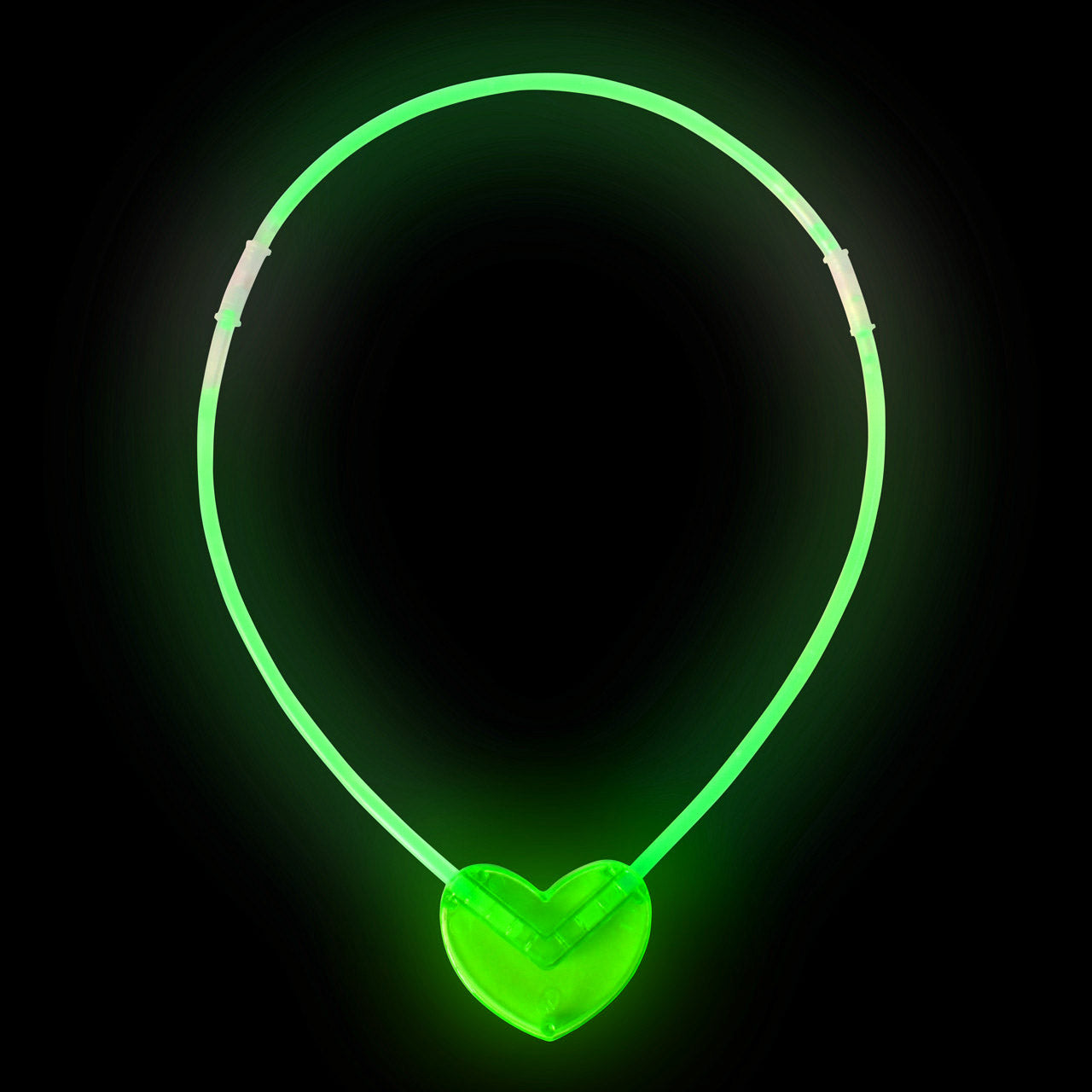 Glow-in-the-Dark Heart-Shaped Necklace, 6 Colors, 6 Pieces (5347)