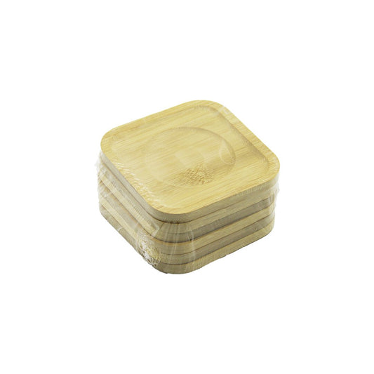 KARE= 9.7 X 9.7CM 6PCS BAMBU - AHŞAP ÇAY TABAK (5347)