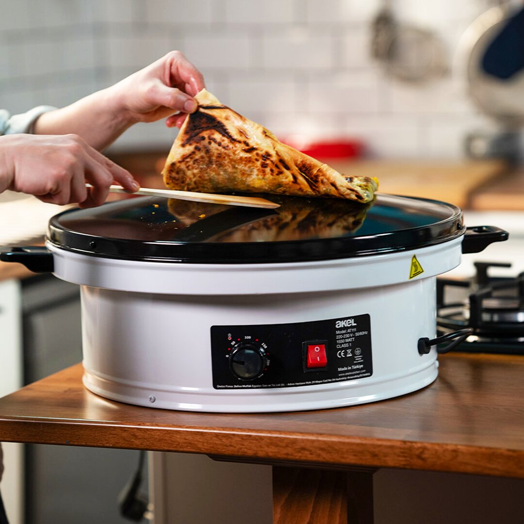 KATMER - YUFKA SACI TERMOSTATLI - STANDLI 3000W EMAYE KAPLI GENİŞ ÜST YÜZEY 53CM GENİŞLİK AT-111B (5347)