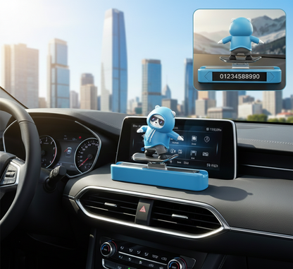 Skateboard Figurine Car Phone Number Display
