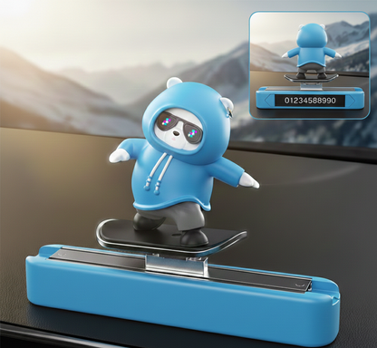Skateboard Figurine Car Phone Number Display