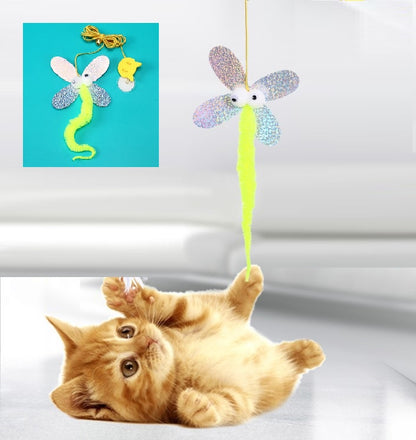 Kelebek Model Elastik Kendinden Yapışkanlı Kedi Oyun Oltası (5347)