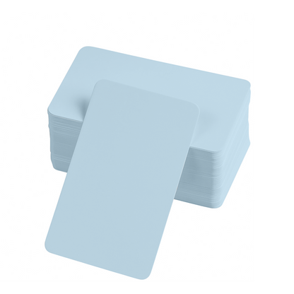 Boş Kelime Kartları 5x8 cm - 50 Adet Oval Kenarlı | Tabu & Not Kartları - Mavi