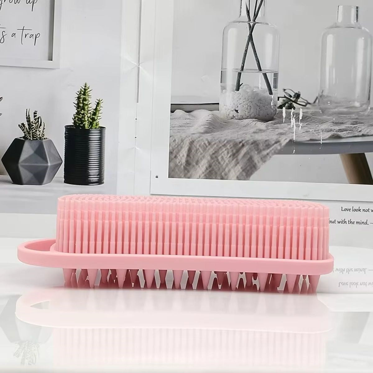Kendiliğinden Askılı Peeling ve Masaj Etkili Silikon Banyo Vücut Fırçası (5347)