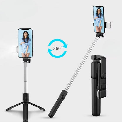 Kendiliğinden LED Işıklı Kumandalı Uzayabilen Selfie Çubuğu,Masa Üstü Tripod (5347)