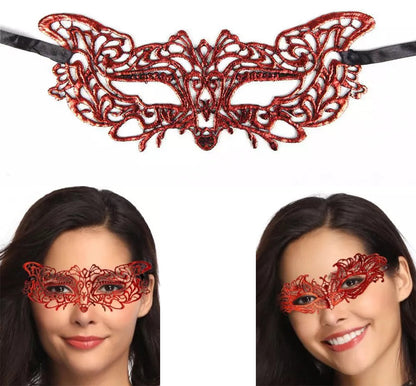 Red Lace Masquerade Mask No. 9
