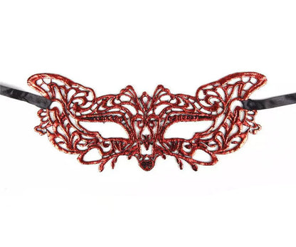 Red Lace Masquerade Mask No. 9
