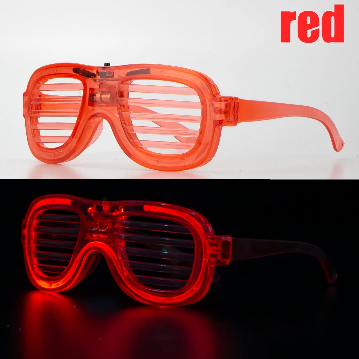 Red LED Light Up Party Glasses - Neon Glow Strip Glasses with 3 Modes (5347)