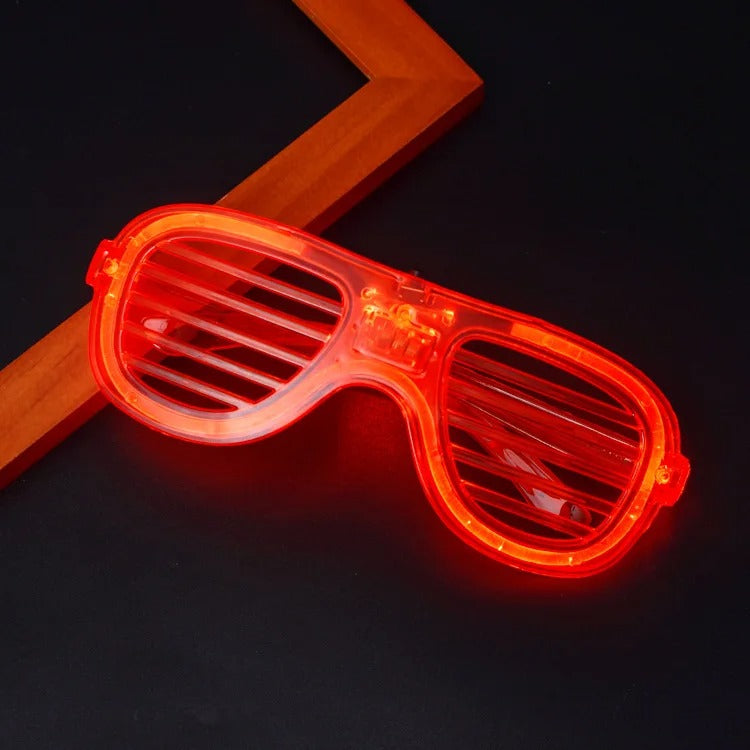 Red LED Light Up Party Glasses - Neon Glow Strip Glasses with 3 Modes (5347)