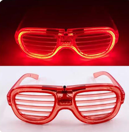 Red LED Light Up Party Glasses - Neon Glow Strip Glasses with 3 Modes (5347)