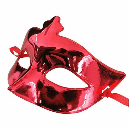 Red Color Costume Party Extra Shiny Ball Mask 15x10 cm (5347)