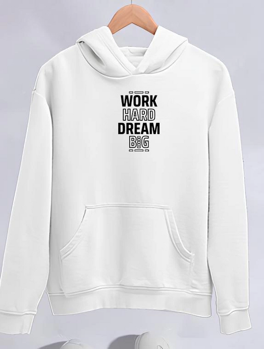 Kışlık Üç İplik Kapüşonlu SweatShirt - Beyaz