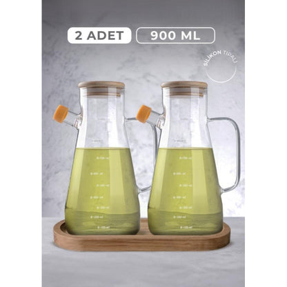 Double Glass Oil Bottle with Stand