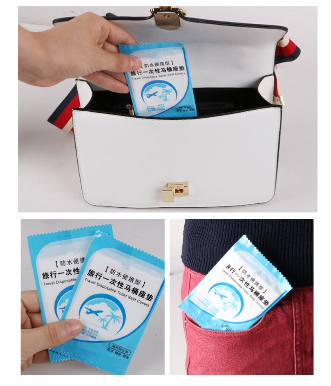 Hygienic Disposable Toilet Seat Cover 50-Pack (WITH BAGS)