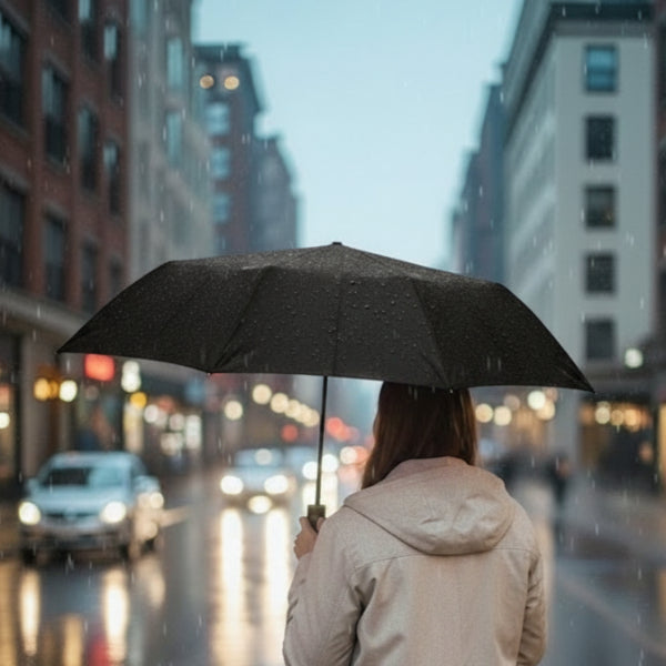 Automatic Compact Umbrella with Black Cover