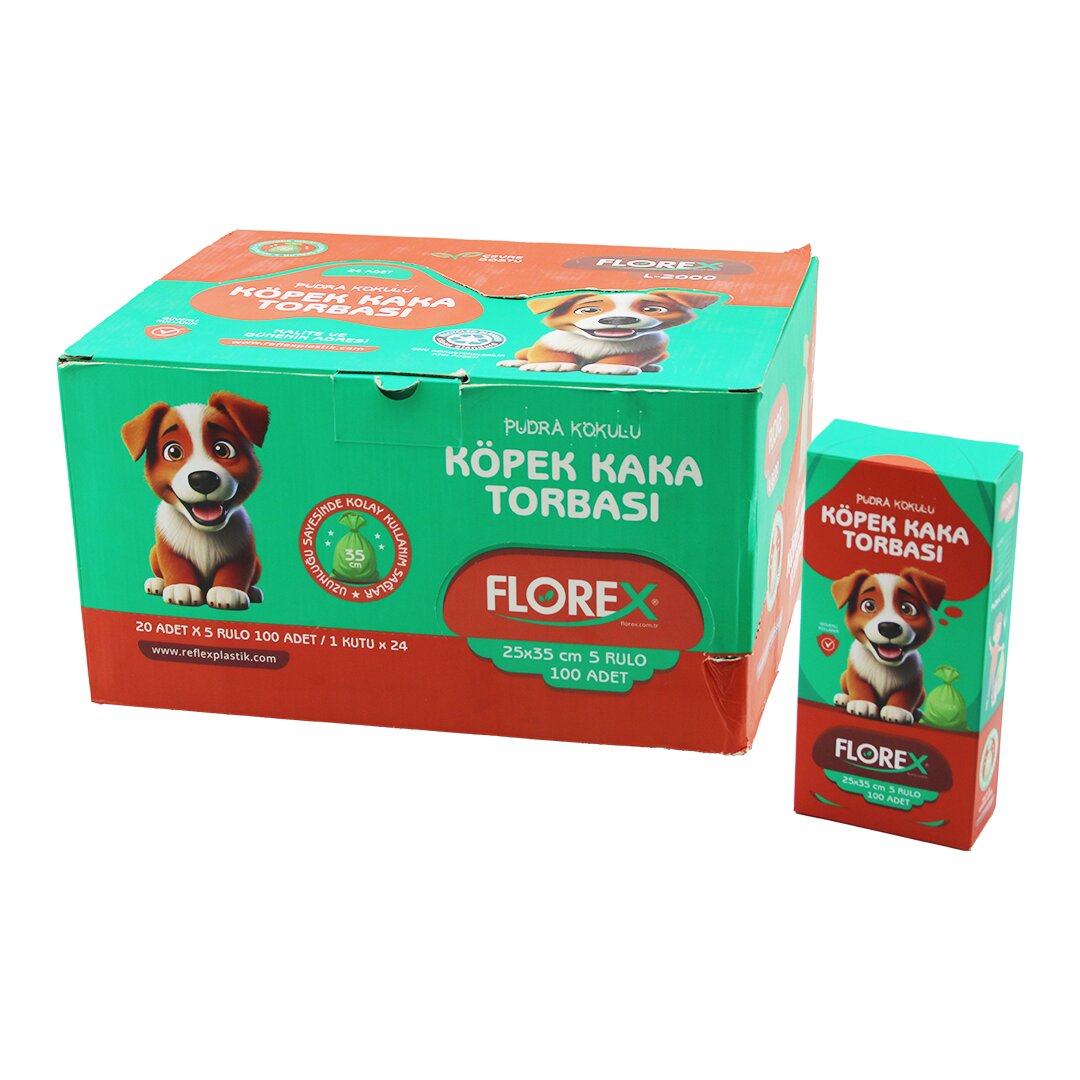 2400 PCS = 1 BOX DOG - PET POOP BAGS POWDER SCENTED - 25X35CM (5347)