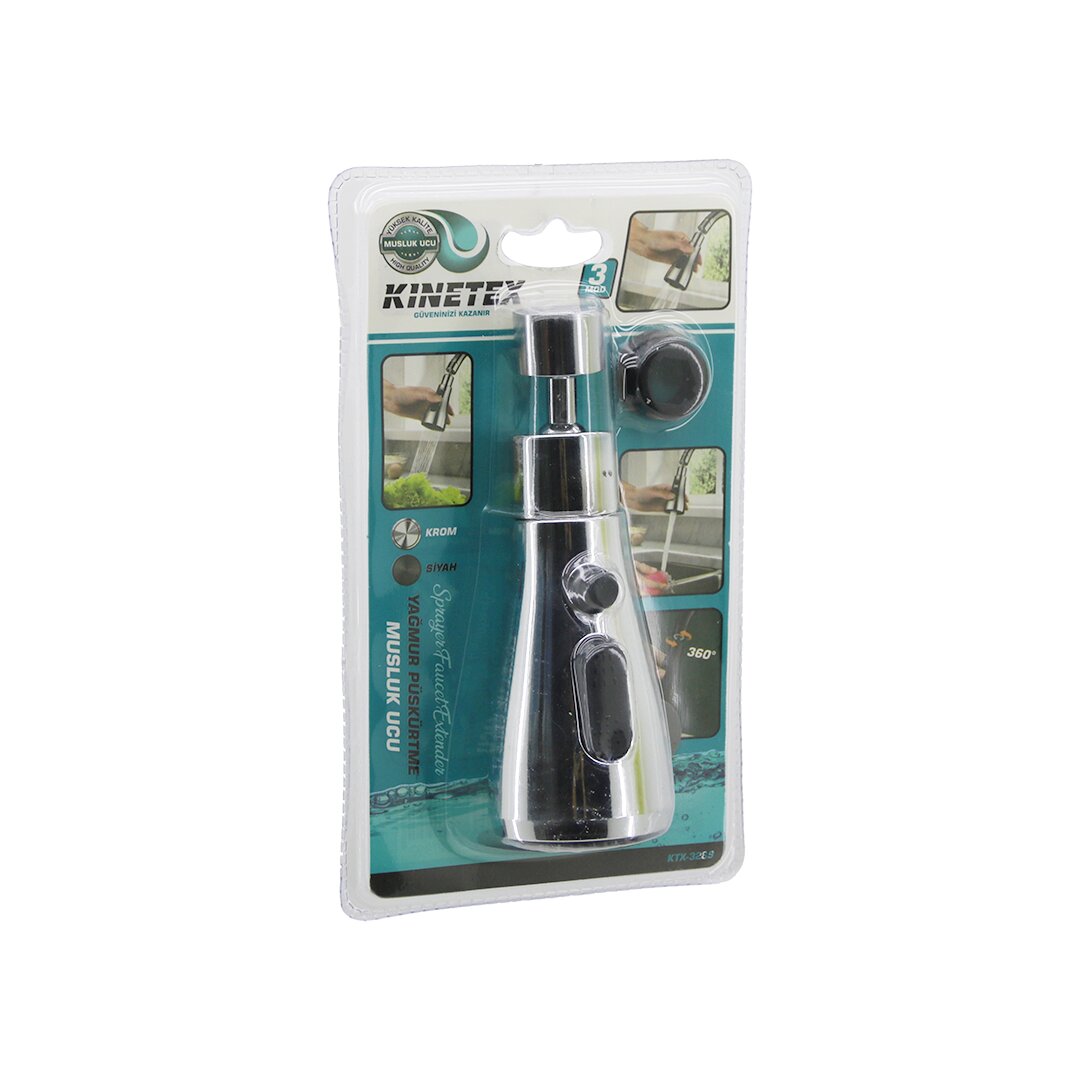 KROM  360 DERECE - 3 MOD YAĞMUR PÜSKÜRTME BORULU KUBAR MUSLUK UCU KTX-3289 (5347)