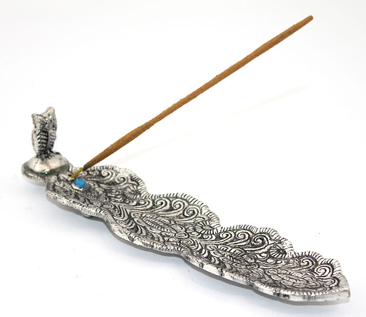 Metal Boat Owl Design Incense Holder Model 2