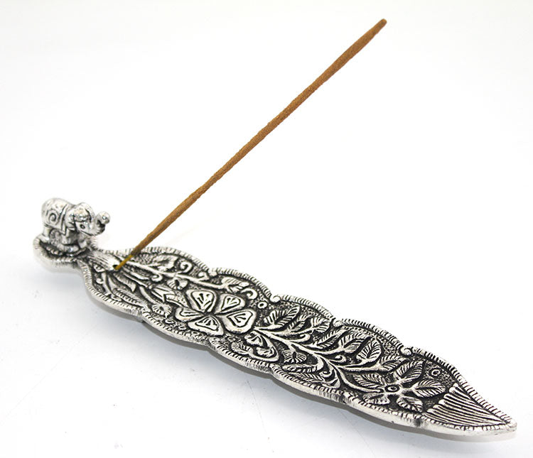Metal Boat Elephant Design Incense Holder Model 1