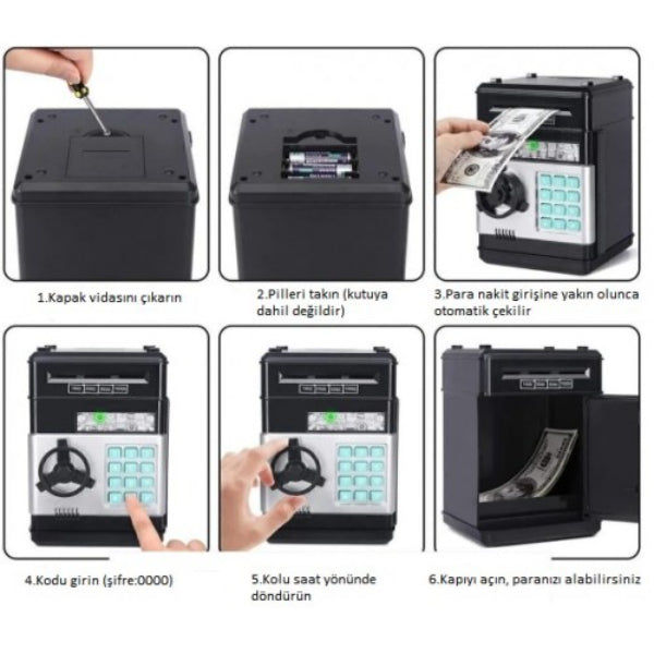 Electronic Password Safe Automatic ATM Money Box