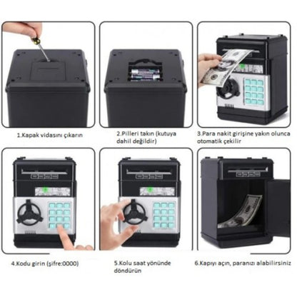 Electronic Password Safe Automatic ATM Money Box