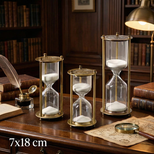 Decorative Glass Hourglass 7x18 cm
