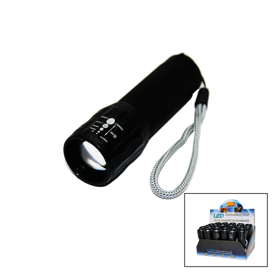 LED GOLD ORION HIGHLIGHTING ALUMİNUM FLASHLİGHT PİLLİ ZOOMLU EL FENERİ METAL KASA (5347)