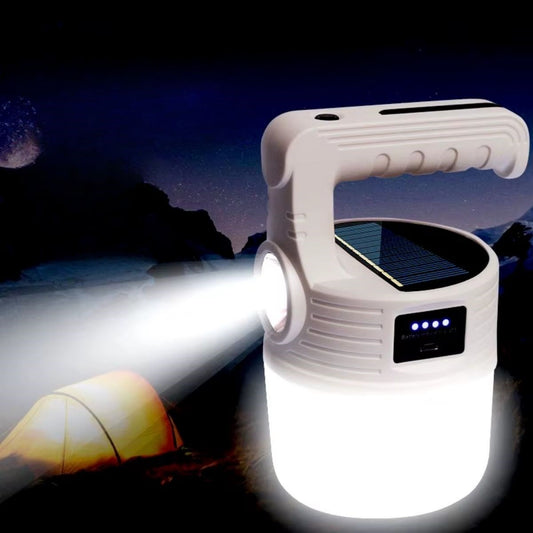 LED Güneş Enerjili Kamp Lambası-2000 Lümen Süper Parlak, 5 Aydınlatma Modlu,USB ile Şarj Edilebilir Dış Mekan,Asılabilir Torch El Feneri (5347)