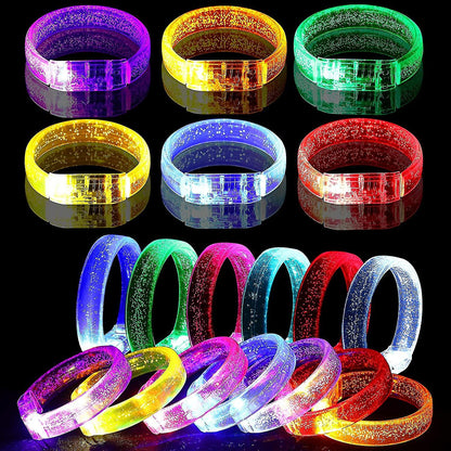 سوار LED ملون يعمل بالبطارية سميك ومضيء، سوار مضيء، ألوان متنوعة، قطعة واحدة (5347)