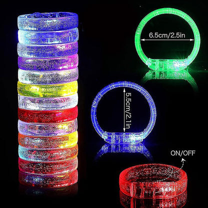 سوار LED ملون يعمل بالبطارية سميك ومضيء، سوار مضيء، ألوان متنوعة، قطعة واحدة (5347)