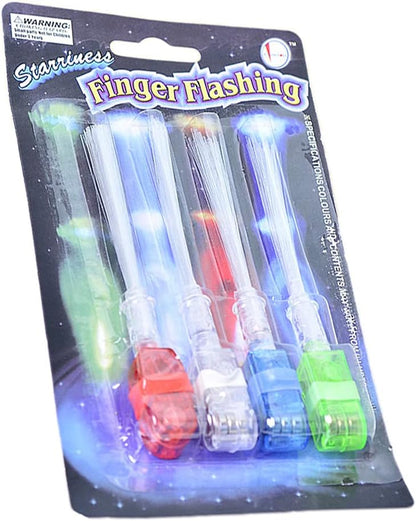 مصباح إصبع LED ملون مع شرابة، 4 ألوان 4 قطع (5347)