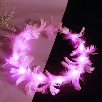 تاج حفلات وردي اللون بمصابيح LED ملونة و 3 وظائف ومقاس 12×12 سم (5347)